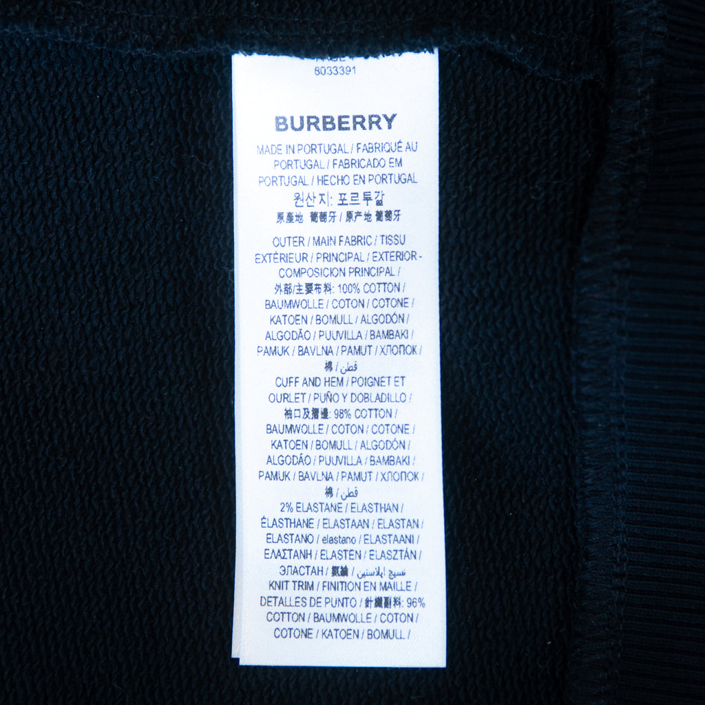 Burberry Black Icon Stripe Detail Cotton Full Zip Hoodie