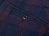 Incotex Merlot on Navy Blue Check Slim Fit Trousers