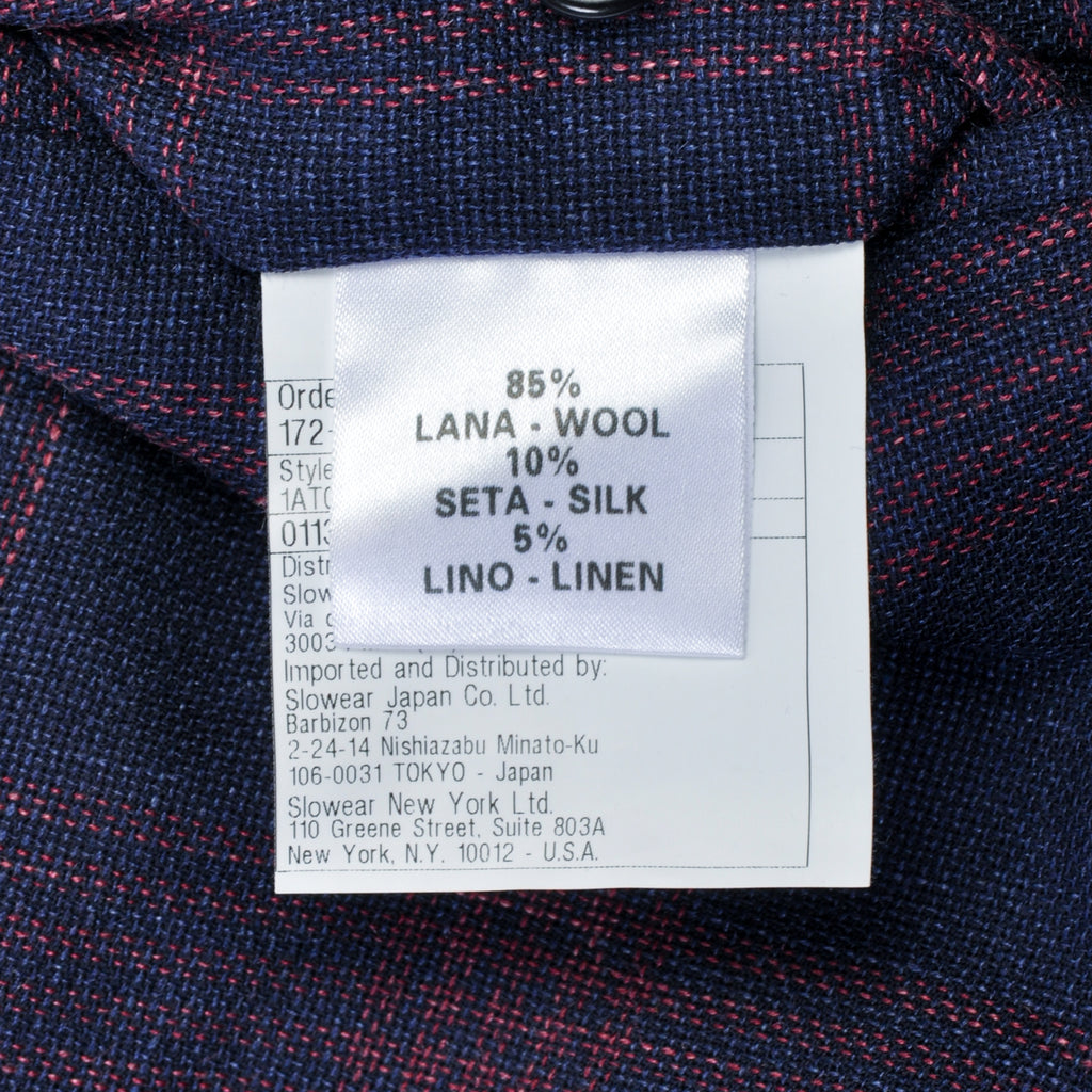 Incotex Merlot on Navy Blue Check Slim Fit Trousers