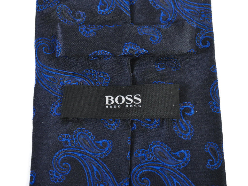 Hugo Boss Navy on Black Paisley Tie