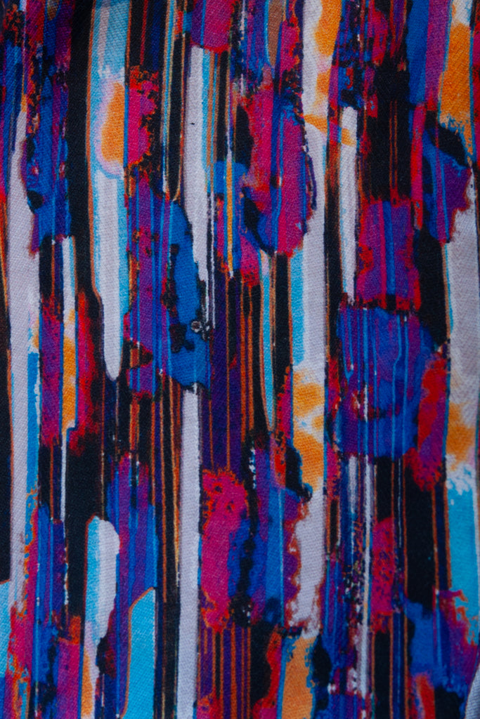 Robert Graham Multi Color Brush Stroke Print Silk Blend Shirt