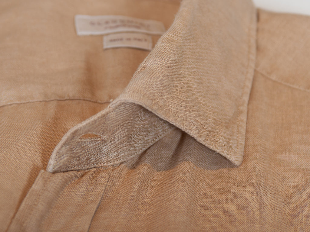 Glanshirt Brown Linen Short Sleeve Shirt