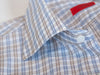 Isaia Blue and Brown Check Cotton Dress Shirt