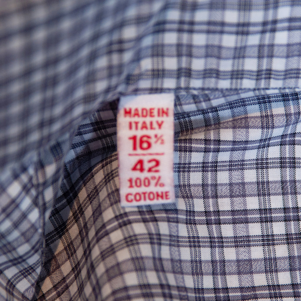 Isaia Brown Check Cotton Dress Shirt