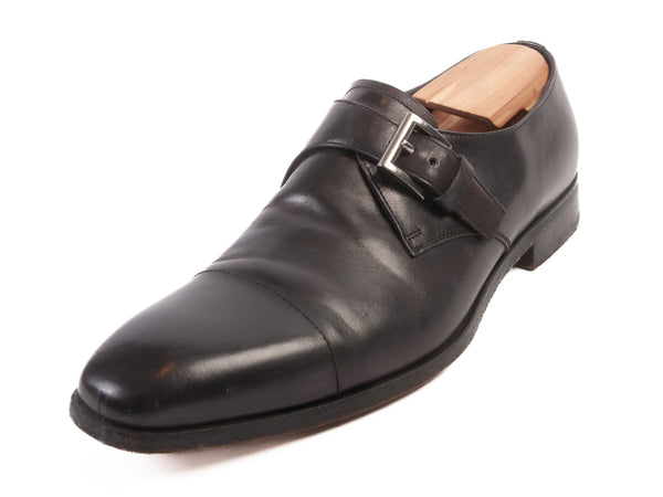 Prada Dark Grey Single Monk Strap Shoes