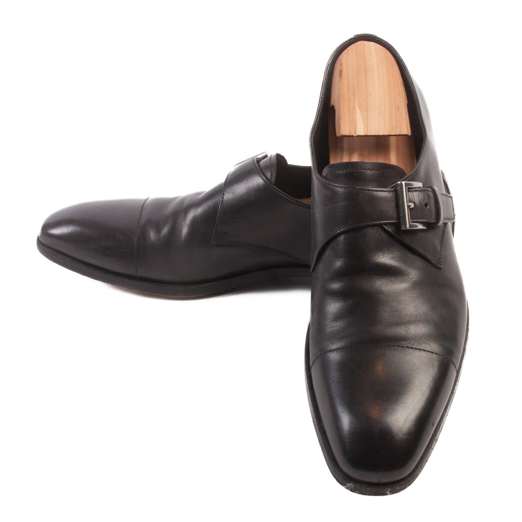 Prada Dark Grey Single Monk Strap Shoes
