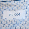 Eton Blue Geometric Print Slim Fit Poplin Shirt