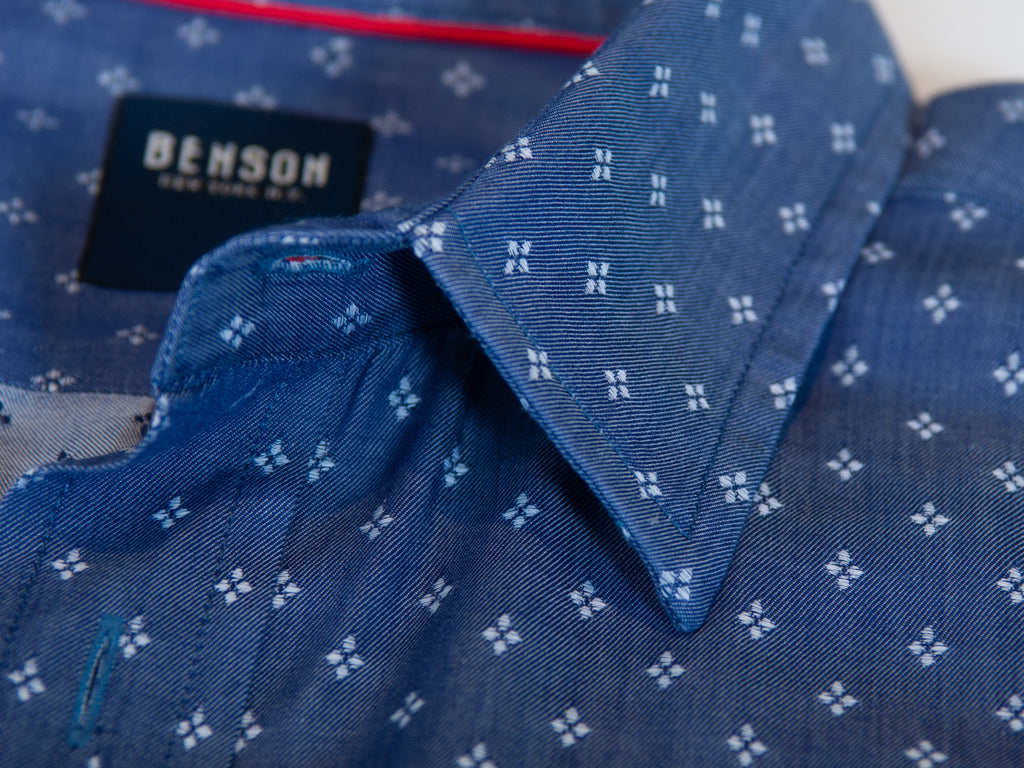 Benson Blue Geometric Print Shirt