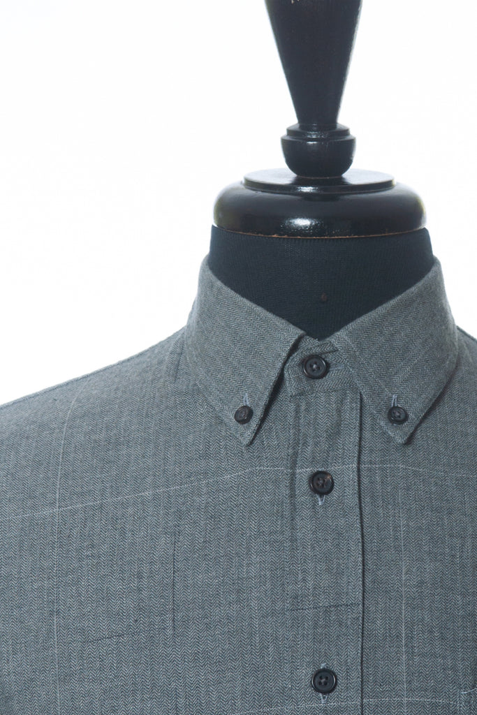 Billy Reid Standard Fit Grey Check Button Down Shirt