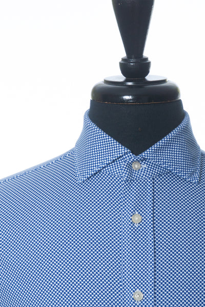 Emanuel Berg Blue Print Modern Fit Performance Stretch Shirt