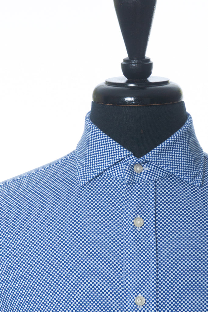 Emanuel Berg Blue Print Modern Fit Performance Stretch Shirt