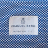 Emanuel Berg Blue Print Modern Fit Performance Stretch Shirt