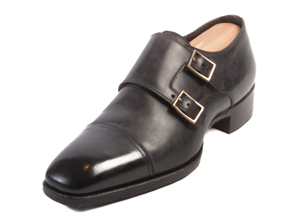 Tom Ford Pewter Black Double Monk Strap Shoes