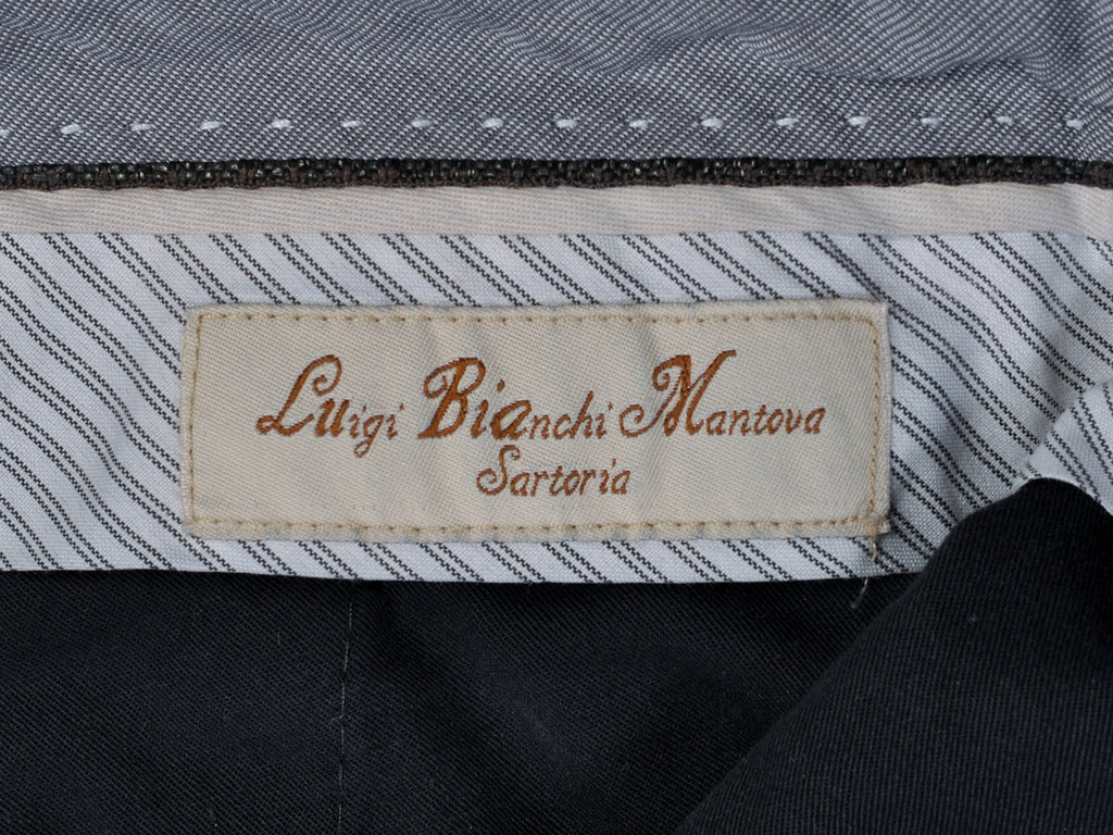 Luigi Bianchi Sartoria Navy Blue Twill Pants