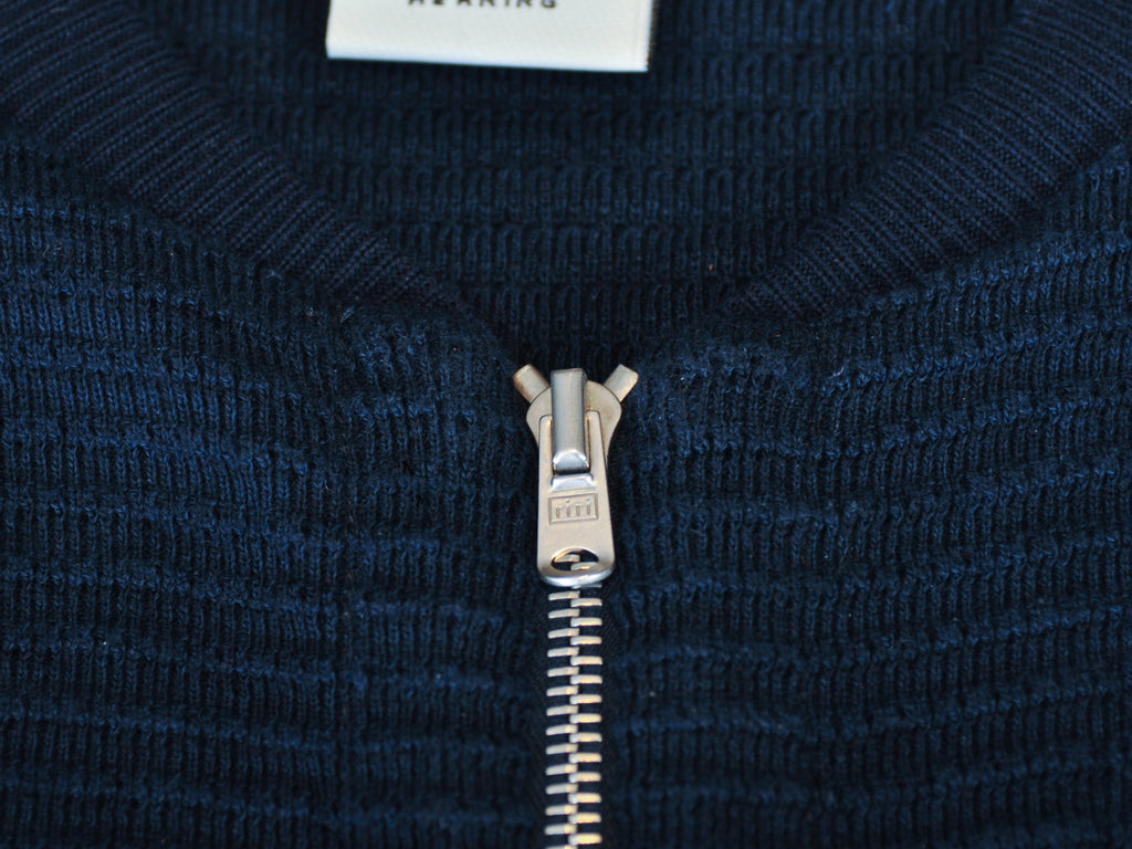S.N.S. Herning Navy Blue Ribbed Full Zip Cardigan