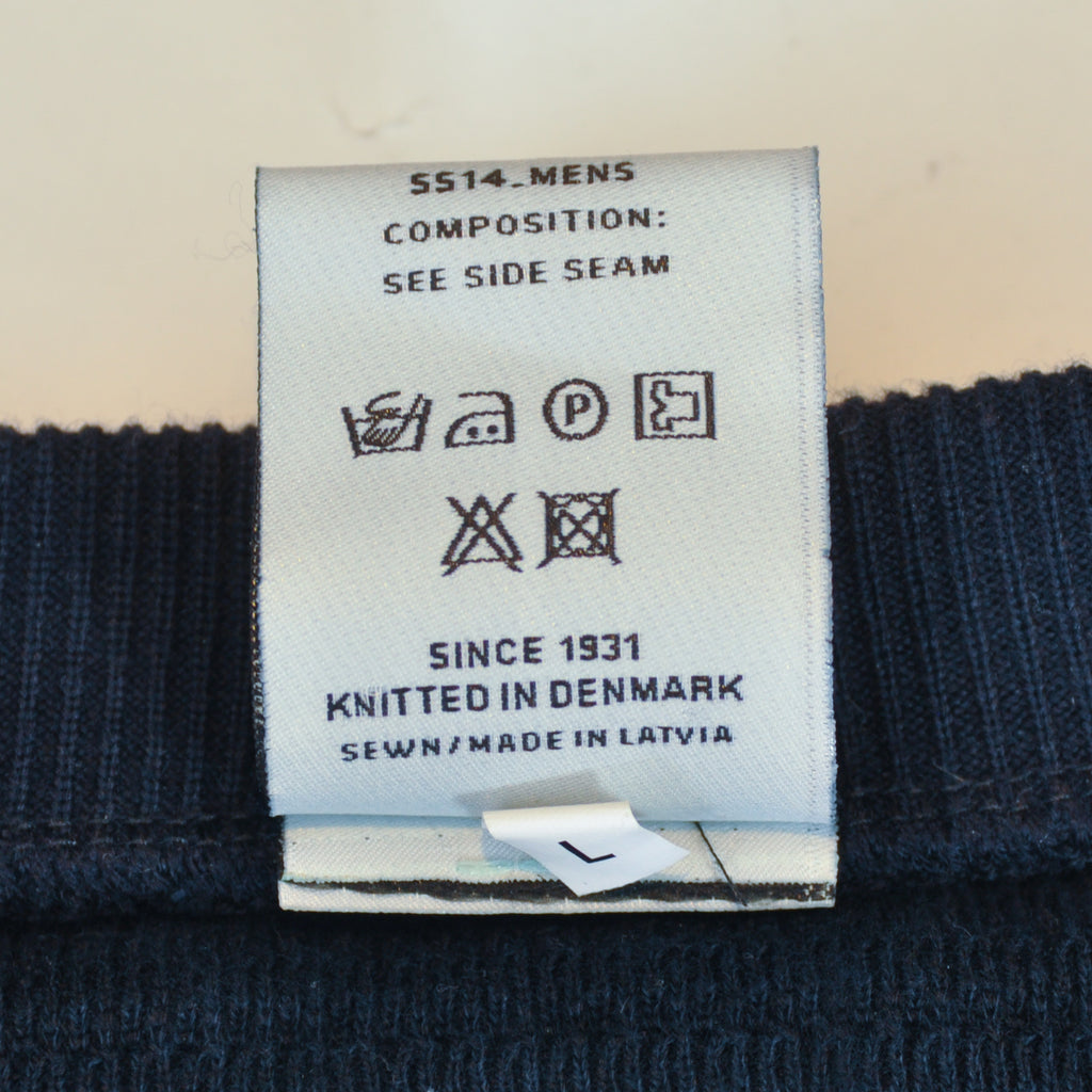 S.N.S. Herning Navy Blue Ribbed Full Zip Cardigan