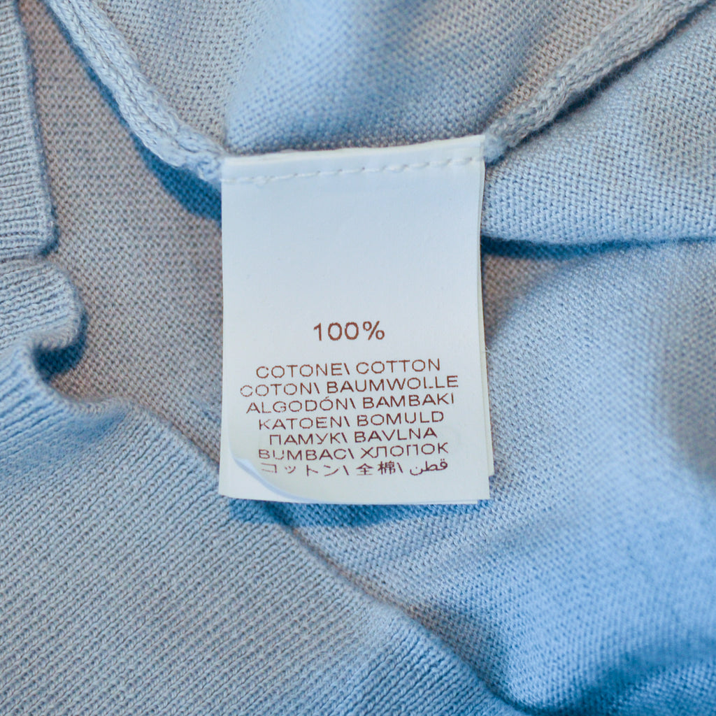 Brunello Cucinelli Light Blue Cotton Crew Neck Sweater