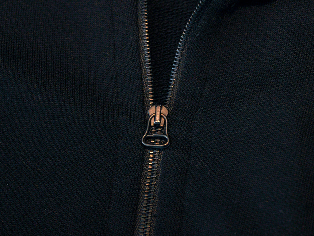 Wings+Horns Black Quarter Zip Merino Wool Sweater