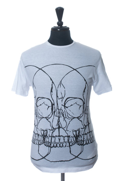 Costume National Homme NWT White Skulls Print T-Shirt