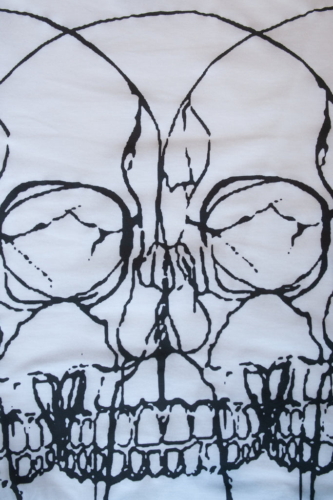 Costume National Homme NWT White Skulls Print T-Shirt