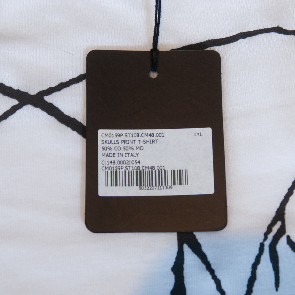 Costume National Homme NWT White Skulls Print T-Shirt
