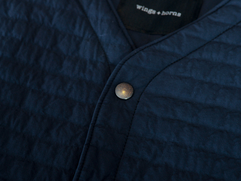 Wings + Horns Black Quilted Vest