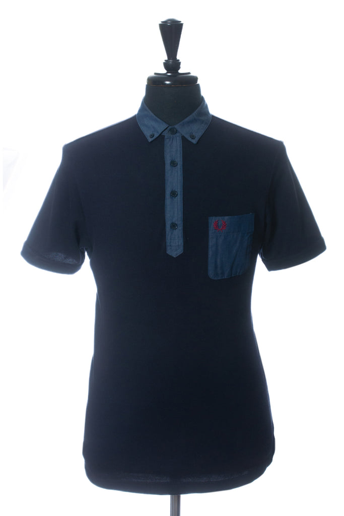 Ferd Perry Navy Blue Slim Fit Polo Shirt