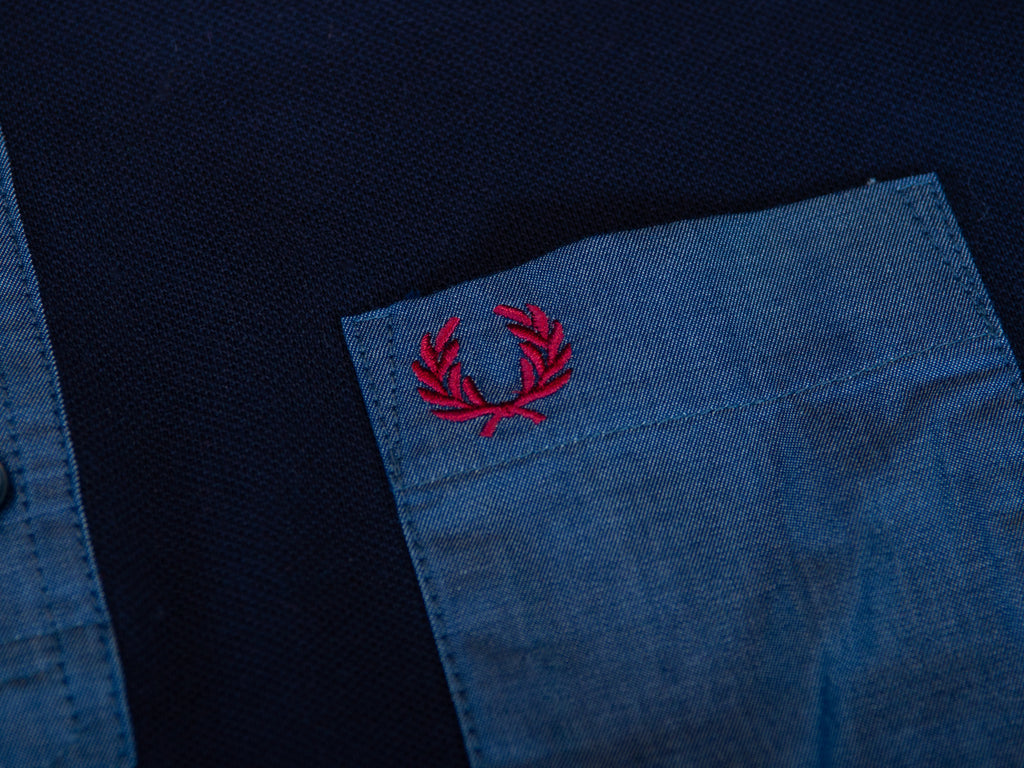 Ferd Perry Navy Blue Slim Fit Polo Shirt