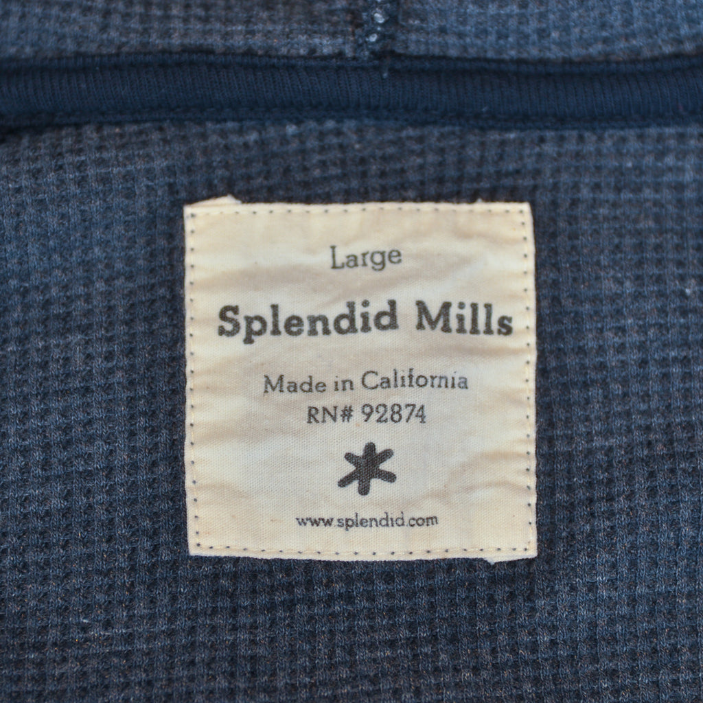 Splendid Mills Blue Waffle Knit Full Zip Hoodie