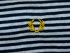 Fred Perry Navy on Grey Striped Cardigan Sweater