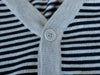 Fred Perry Navy on Grey Striped Cardigan Sweater