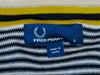 Fred Perry Navy on Grey Striped Cardigan Sweater
