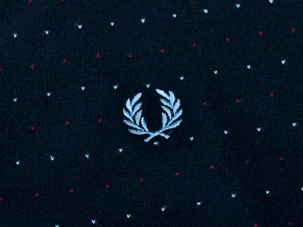 Fred Perry Dotted Navy Blue Cardigan Sweater