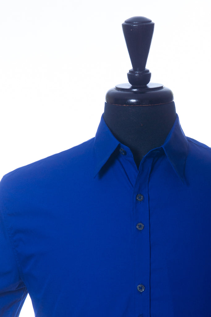 Paul Smith NWT Blue Poplin Slim Fit Short Sleeve Shirt
