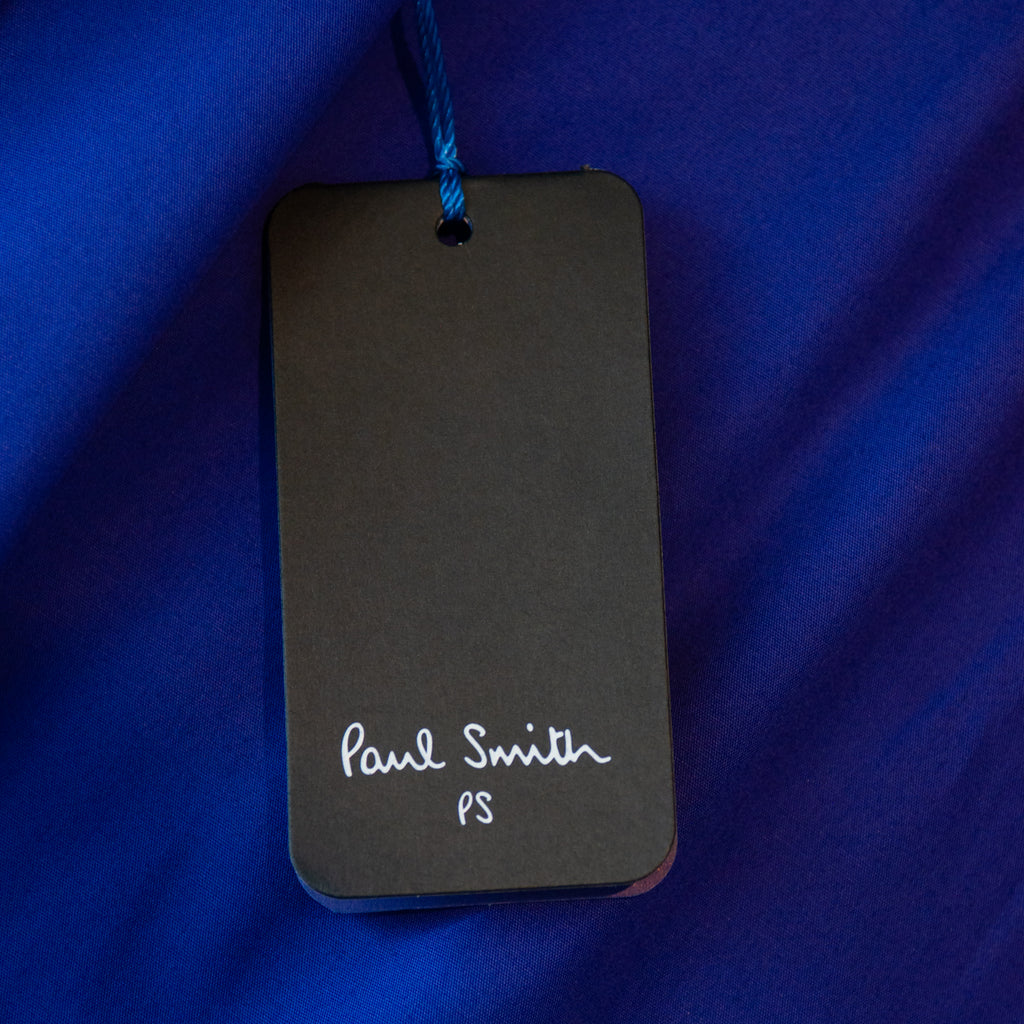 Paul Smith NWT Blue Poplin Slim Fit Short Sleeve Shirt