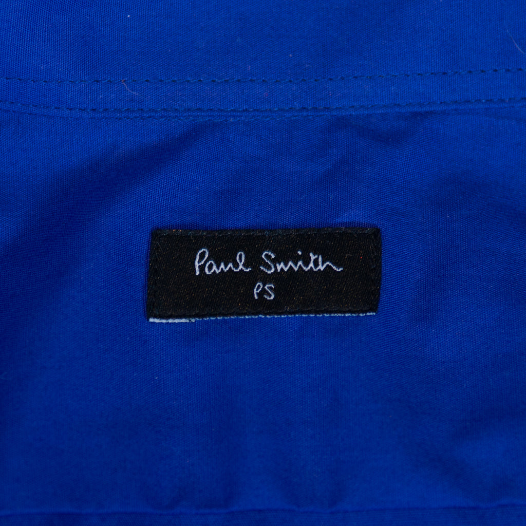 Paul Smith NWT Blue Poplin Slim Fit Short Sleeve Shirt