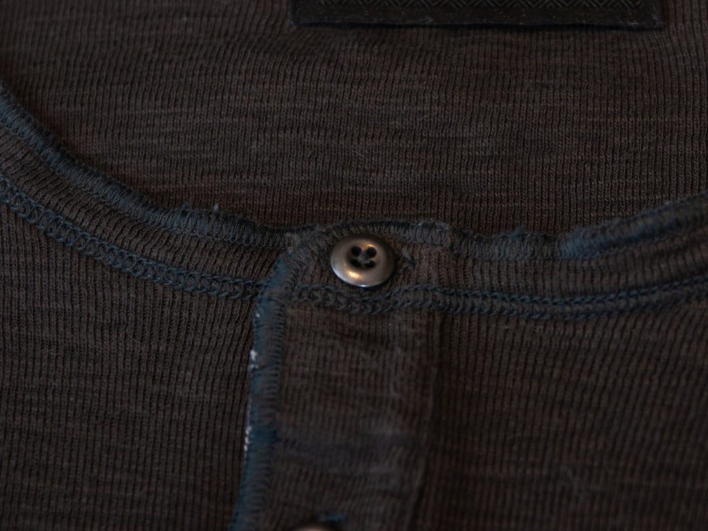 Wings + Horns Dark Olive Grey Henley Long Sleeve Shirt