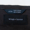 Wings + Horns Dark Olive Grey Henley Long Sleeve Shirt
