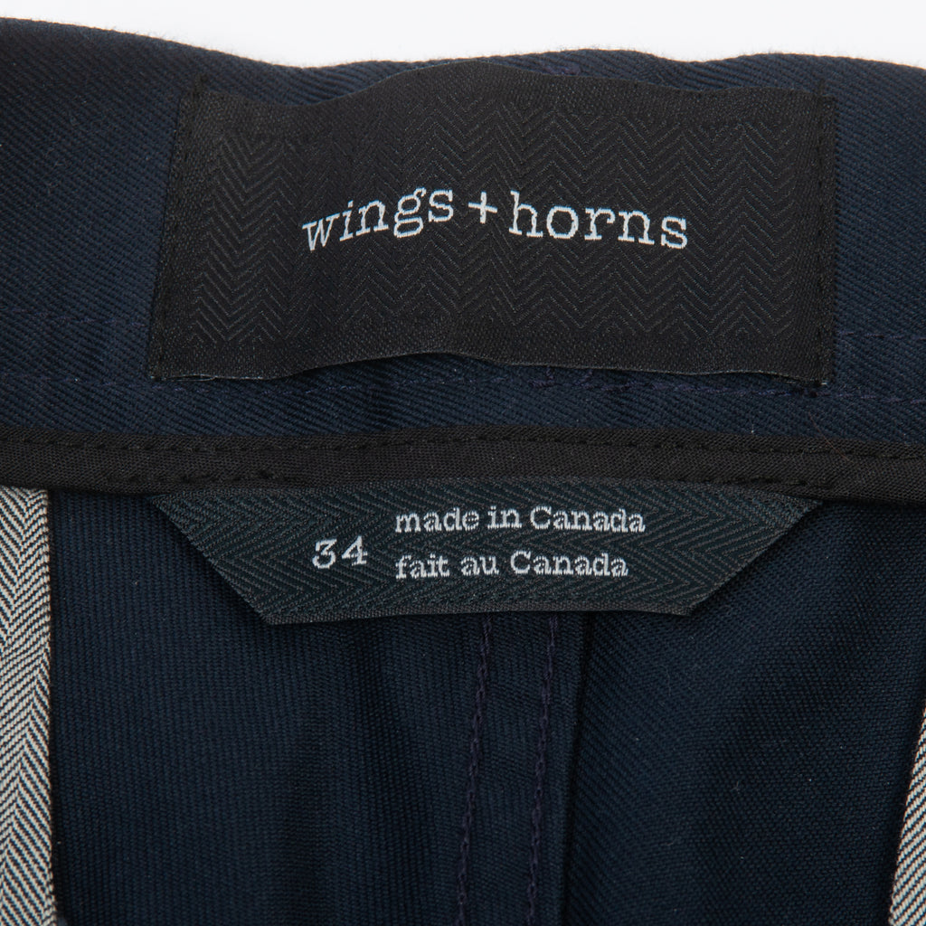 Wings + Horns Navy Blue Cotton Shorts