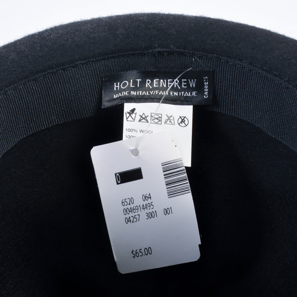 Holt Renfrew Black Wool Bowler Hat