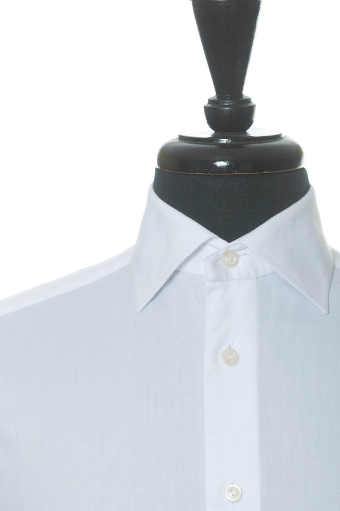 John Varvatos White Pick Stitch Collar Shirt