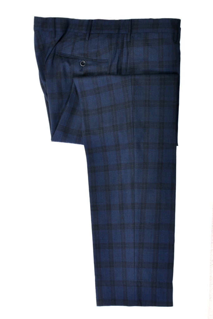 Incotex Blue Check Classic Fit Benson Pants