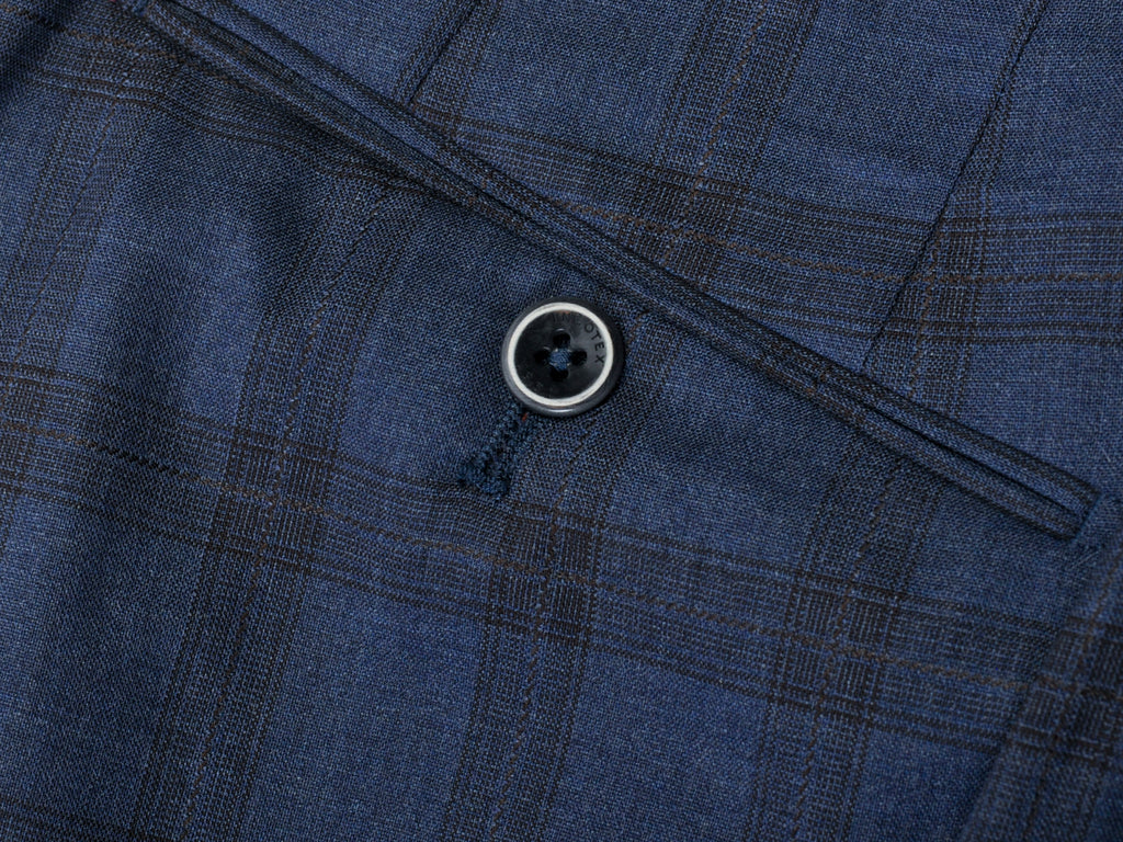 Incotex Blue Check Classic Fit Benson Pants