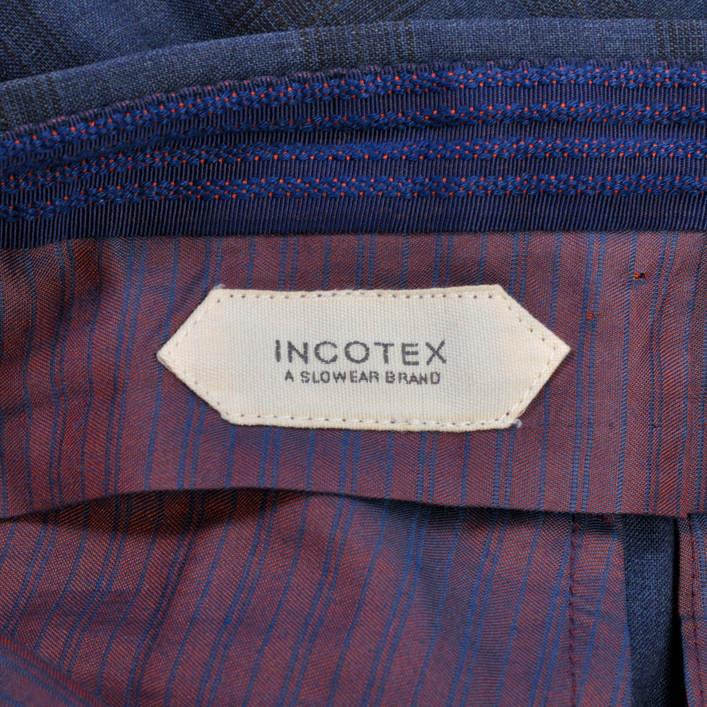Incotex Blue Check Classic Fit Benson Pants