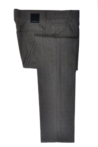 Alberto Brown Glencheck Stony Pants