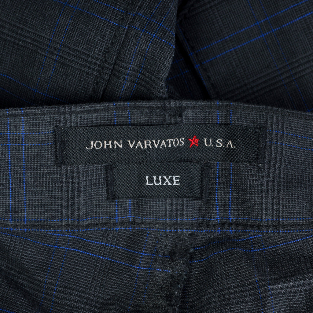 John Varvatos Luxe Navy Blue Check Pants