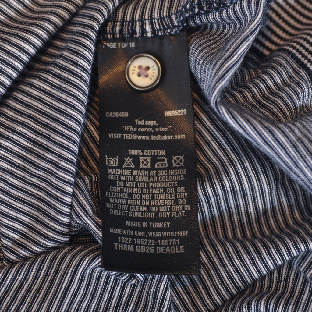 Ted Baker Navy Blue Striped Beagle Polo Shirt
