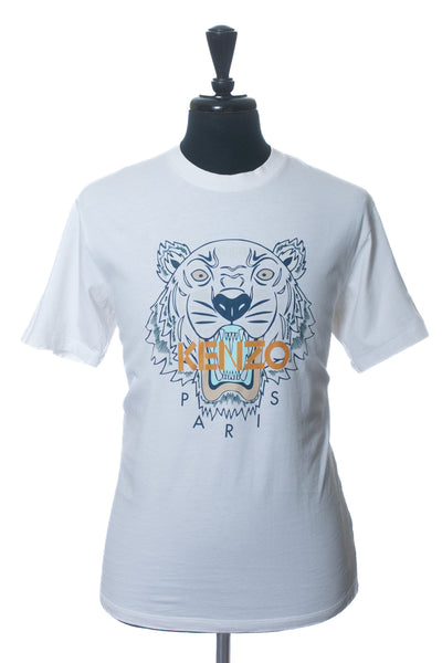 Kenzo White Tiger Print T-Shirt