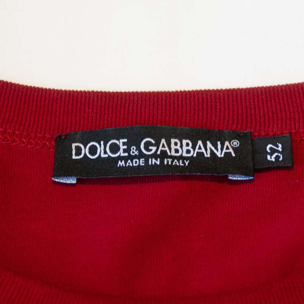 Dolce & Gabbana Deep Red Crew Neck T-Shirt
