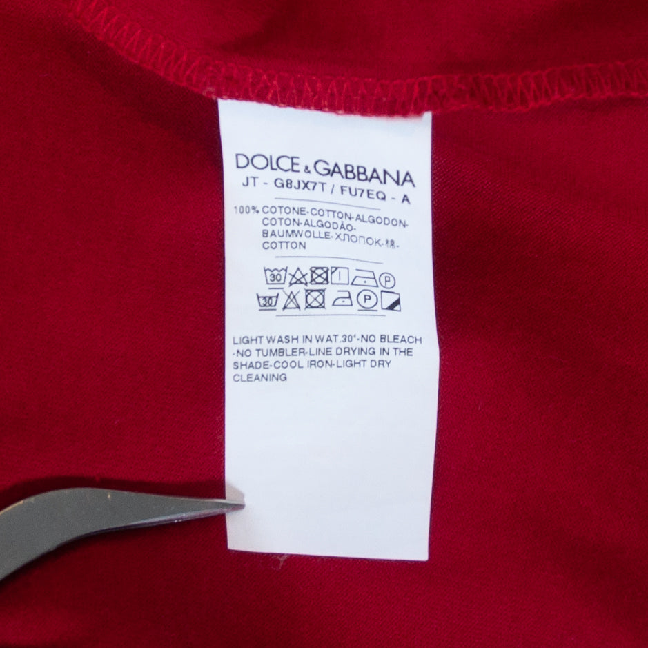 Dolce & Gabbana Deep Red Crew Neck T-Shirt